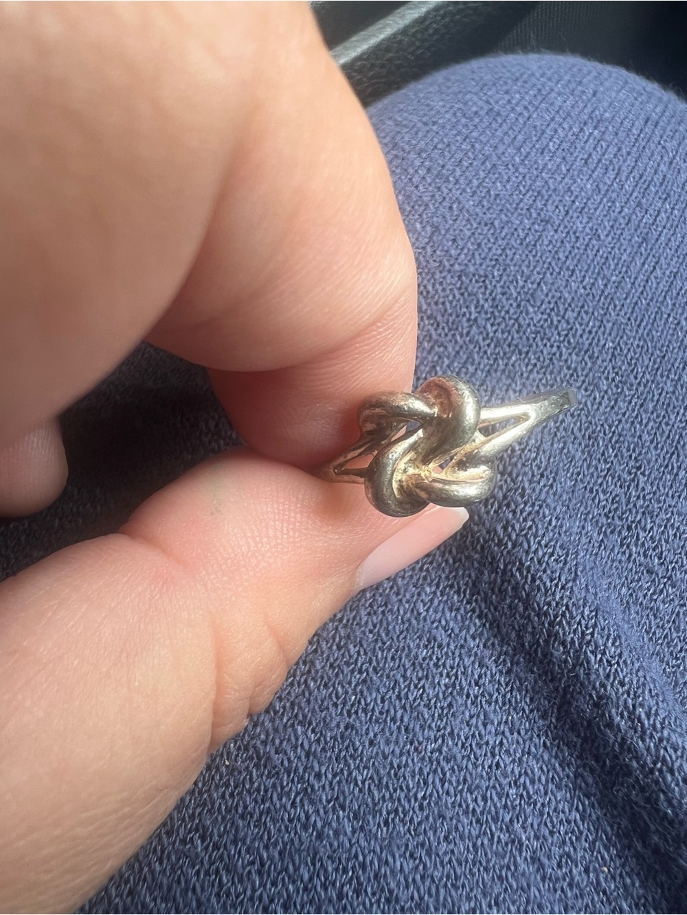 Classic Knot Silver Ring Avon Marked RJ 925 Sterling Silver Size 10